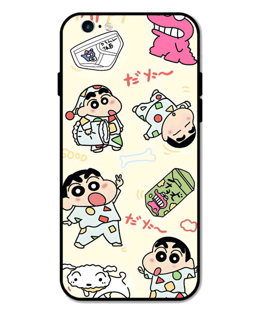 Shinchan Collage Metal Back Cover Phone Case for iPhone 6 Plus