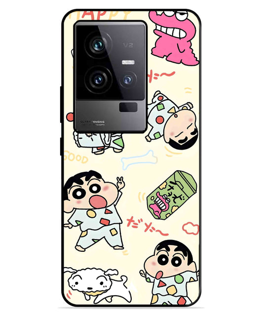 Shinchan Collage Metal Back Cover Phone Case for iQOO 11