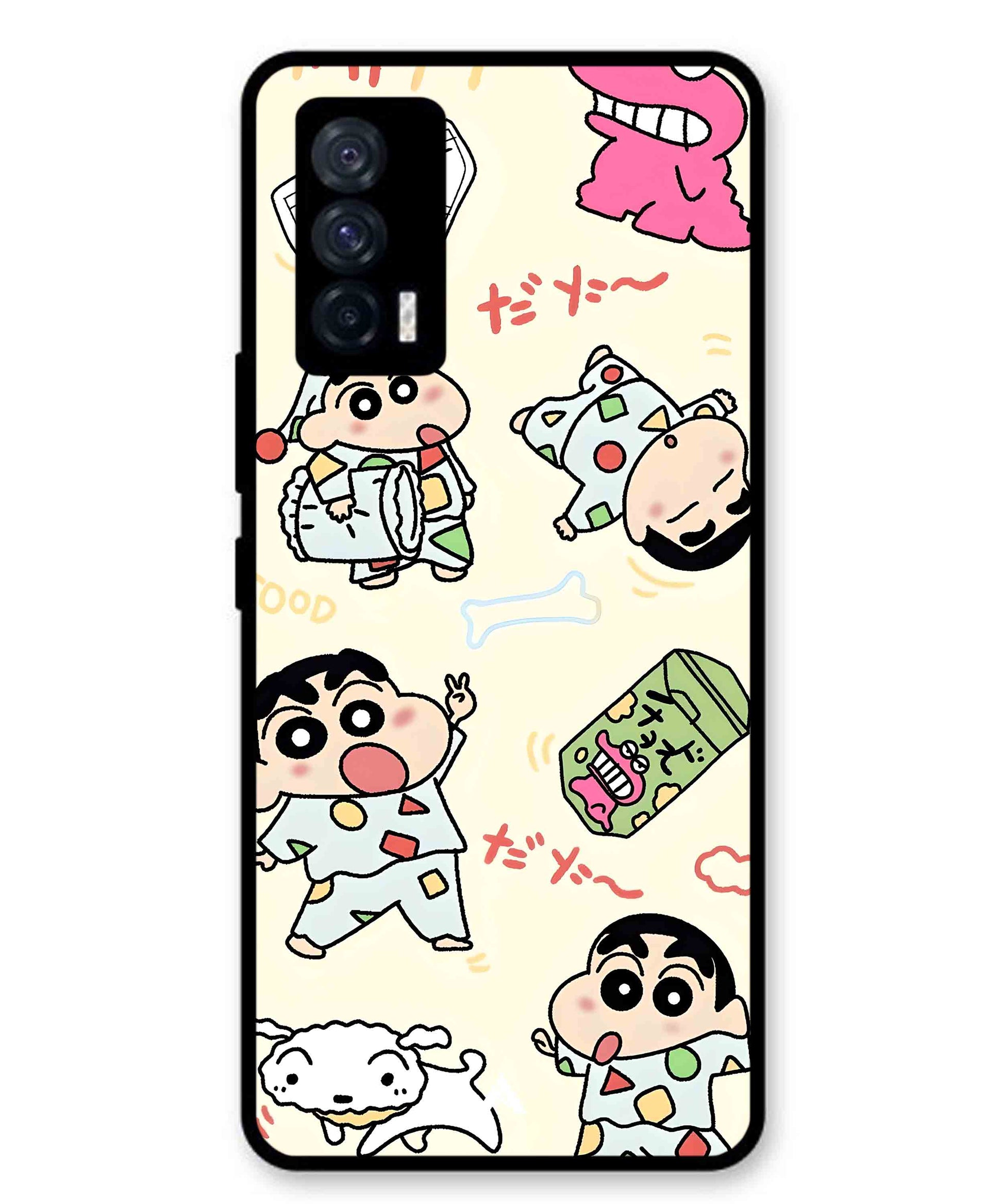 Shinchan Collage Metal Back Cover Phone Case for iQOO 7