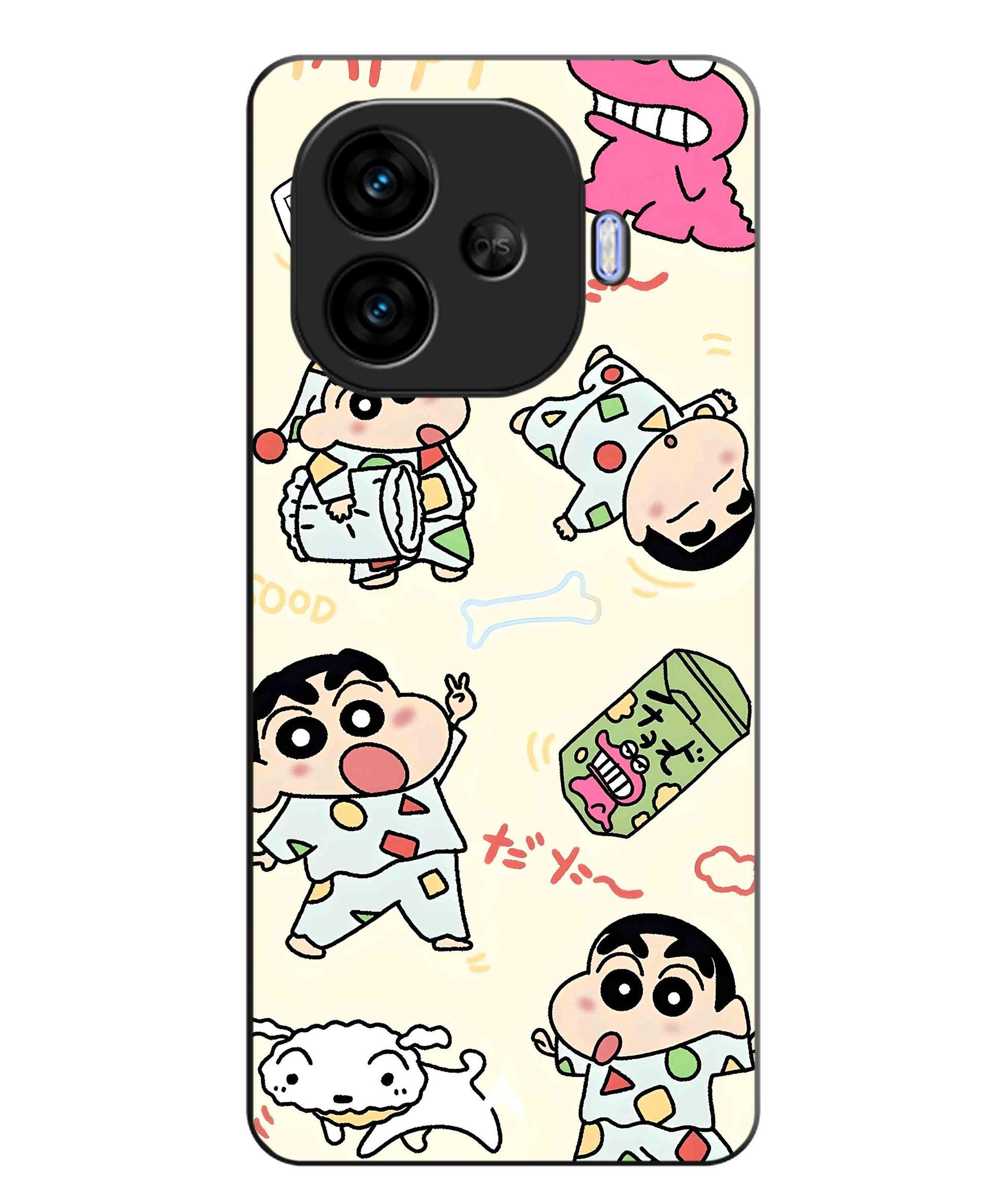 Shinchan Collage Metal Back Cover Phone Case for iQOO Neo 10r
