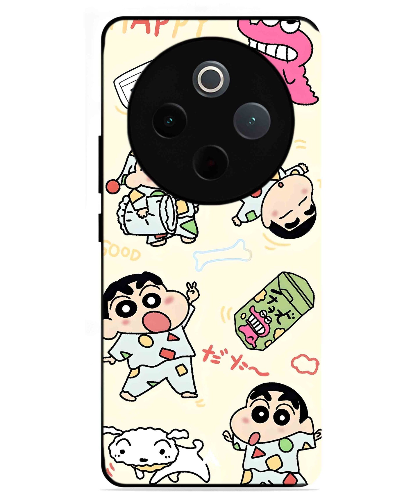 Shinchan Collage Metal Back Cover Phone Case for iQOO Z10