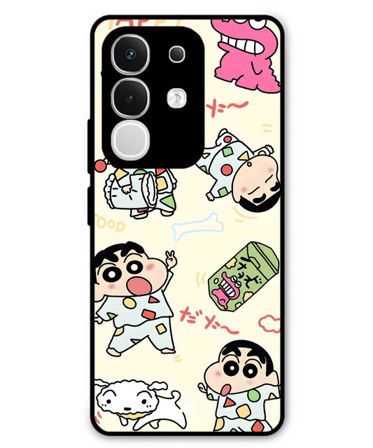 Shinchan Collage Metal Back Cover Phone Case for iQOO Z10x