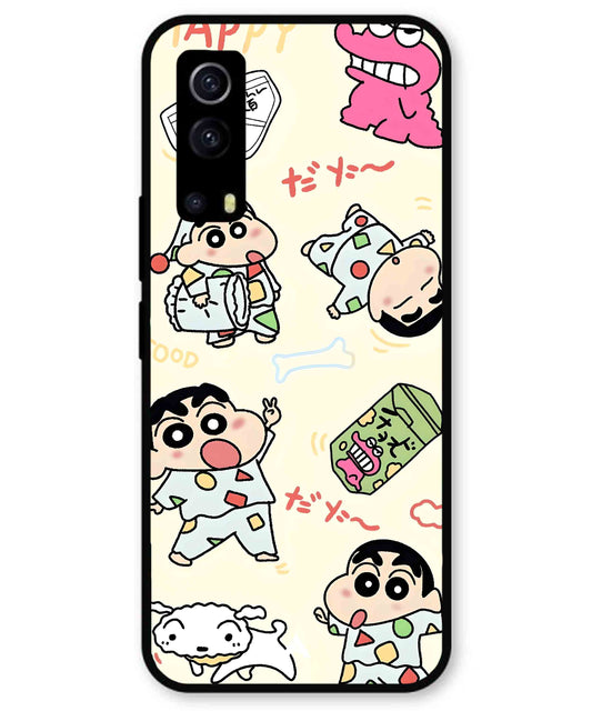 Shinchan Collage Metal Back Cover Phone Case for iQOO Z3