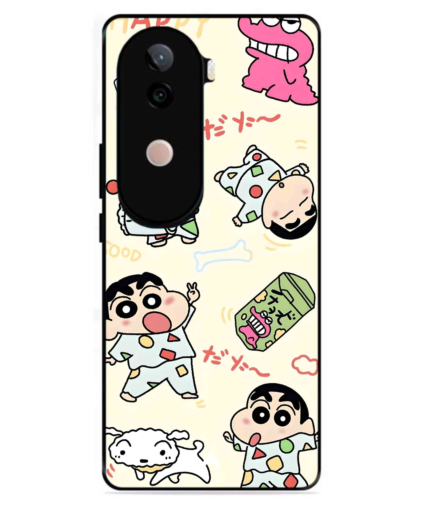 Shinchan Collage Metal Back Cover Phone Case for iQOO Z9s