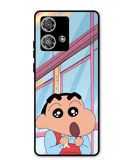 Shinchan Oouo Metal Back Cover Phone Case for Moto Edge 40 Neo