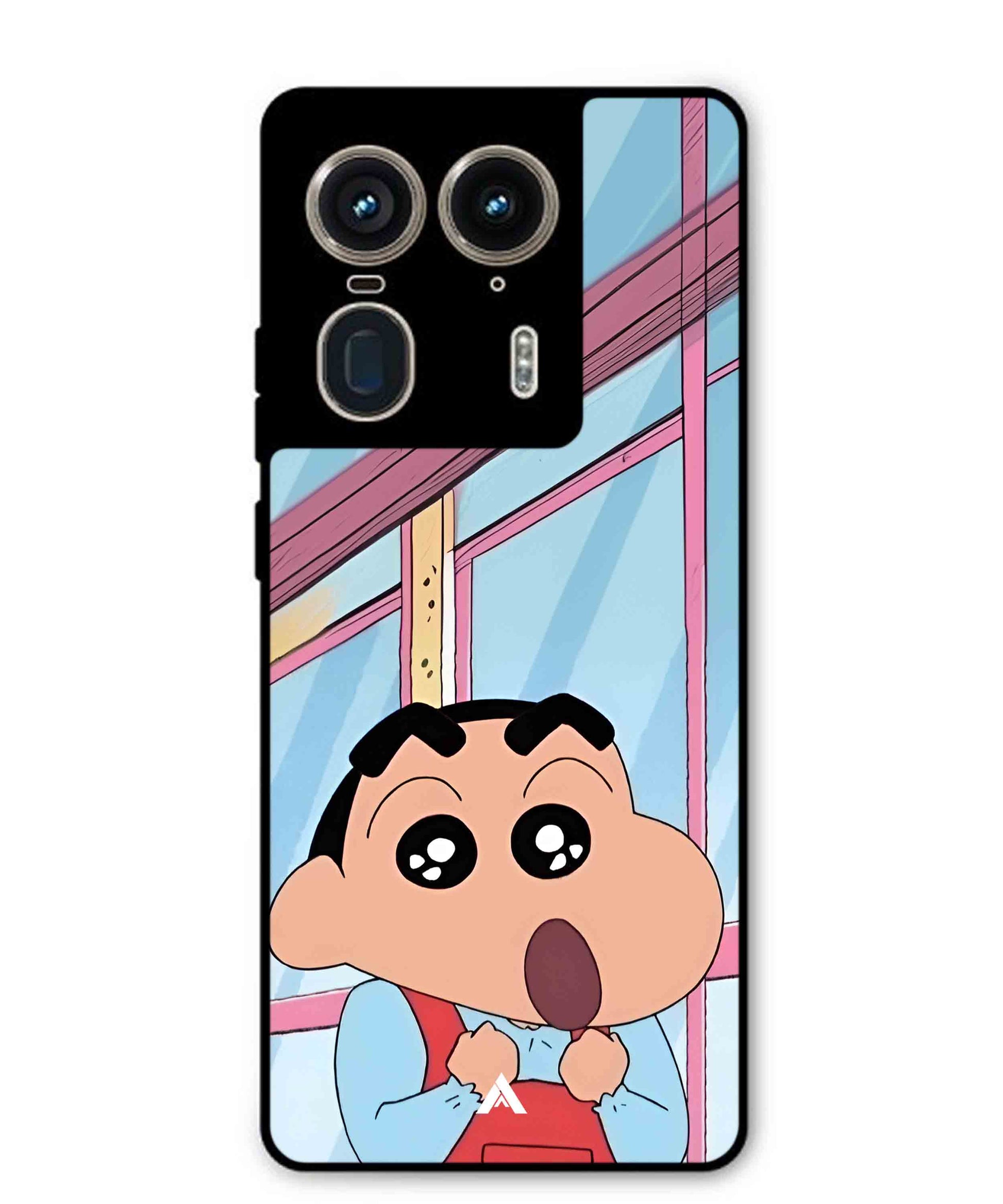 Shinchan Oouo Metal Back Cover Phone Case for Moto Edge 50 Ultra