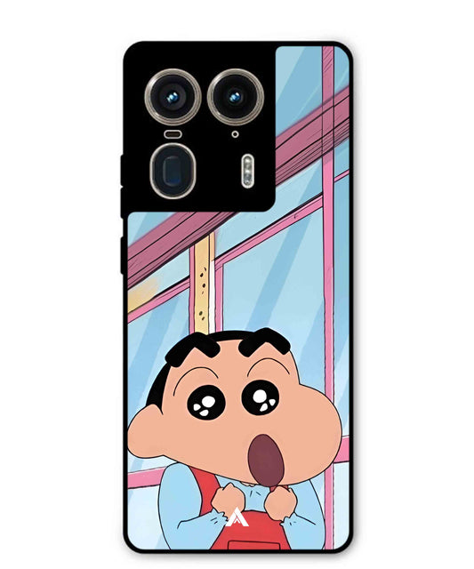 Shinchan Oouo Metal Back Cover Phone Case for Moto Edge 50 Ultra