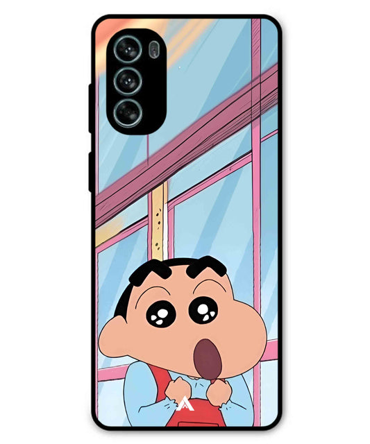 Shinchan Oouo Metal Back Cover Phone Case for Moto G62