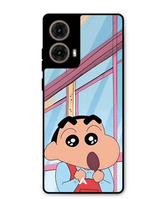 Shinchan Oouo Metal Back Cover Phone Case for Moto G85