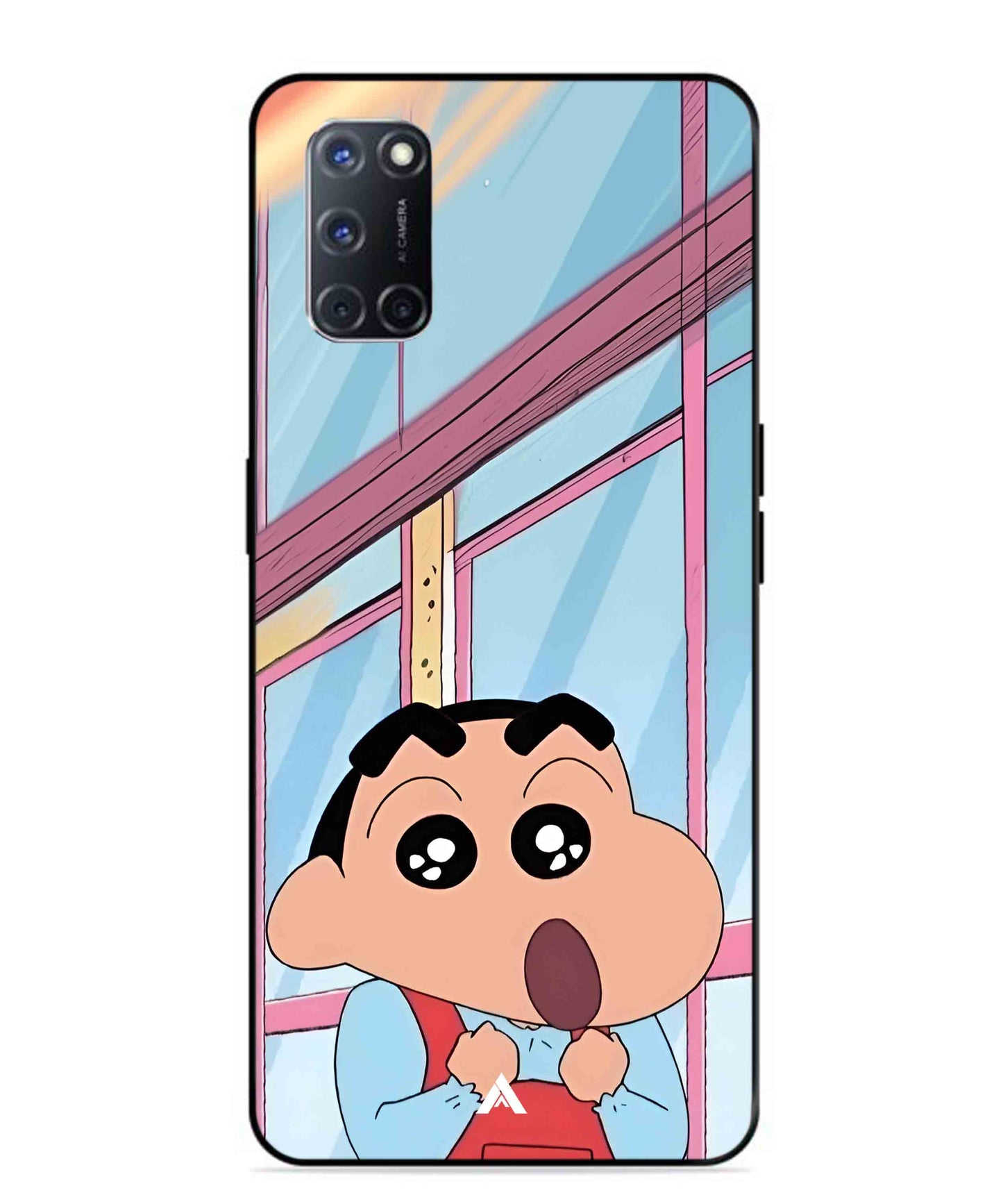 Shinchan Oouo Metal Back Cover Phone Case for Oppo A52