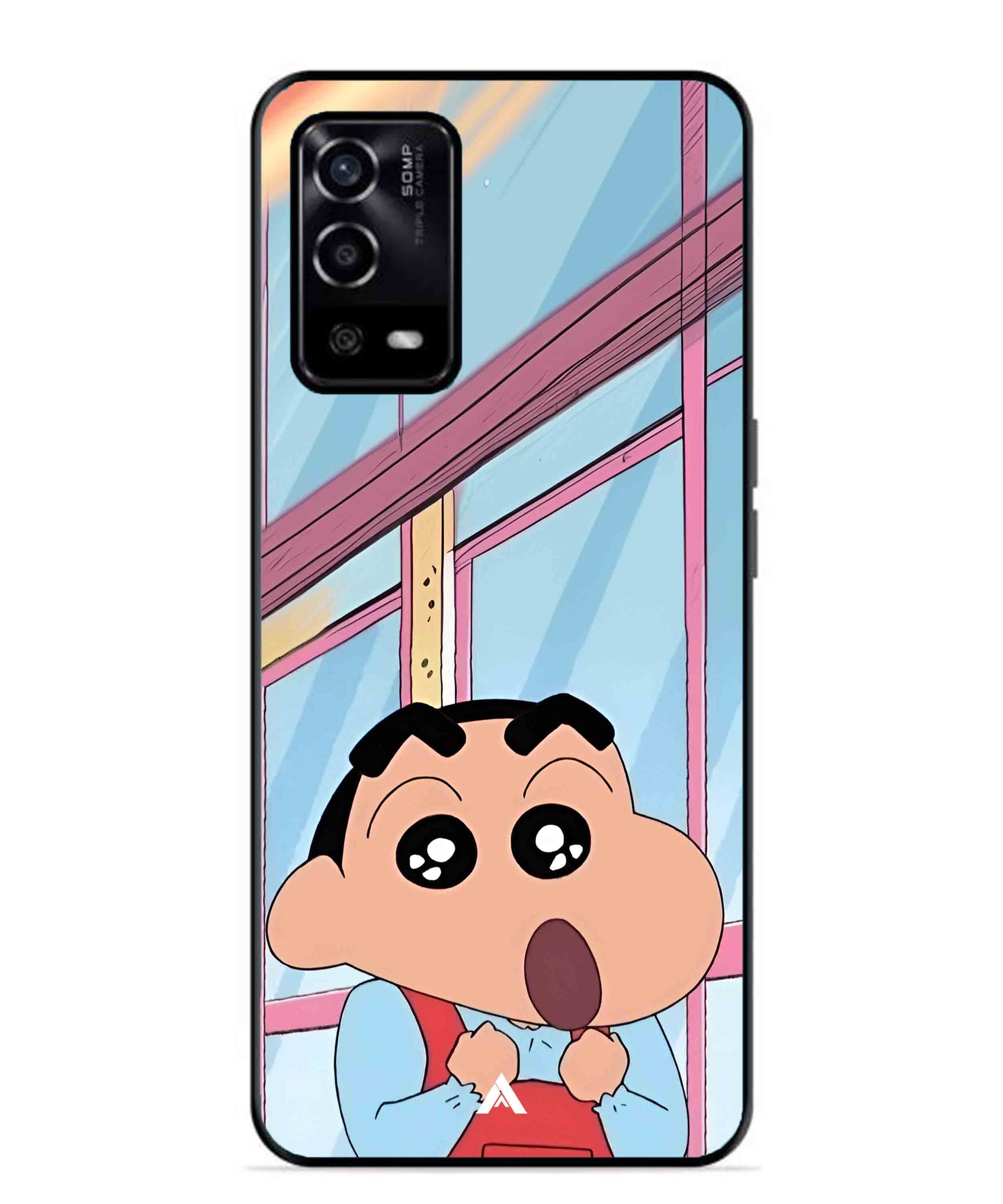 Shinchan Oouo Metal Back Cover Phone Case for Oppo A53s