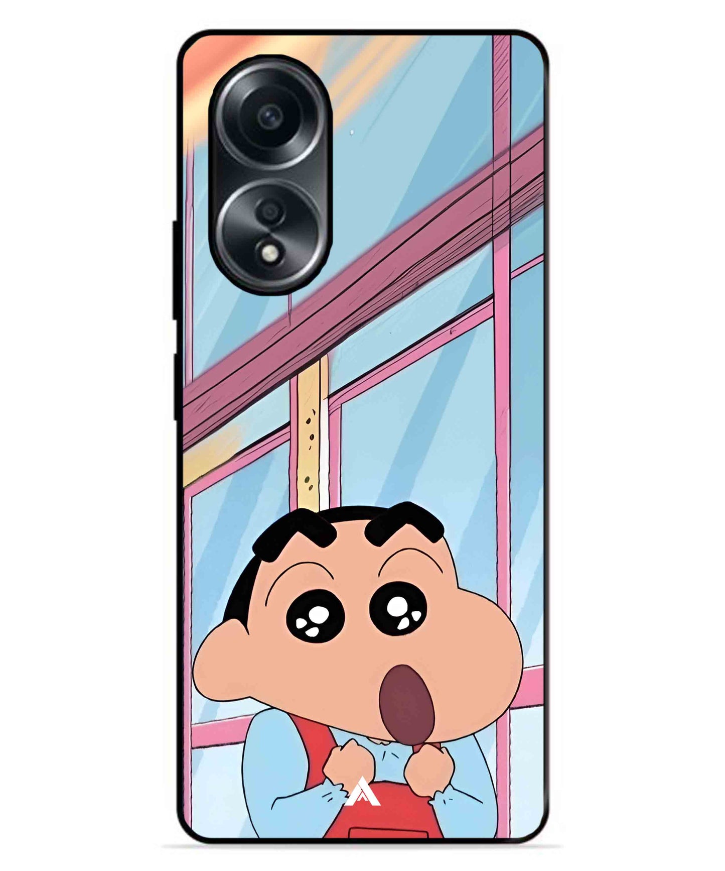 Shinchan Oouo Metal Back Cover Phone Case for Oppo A78