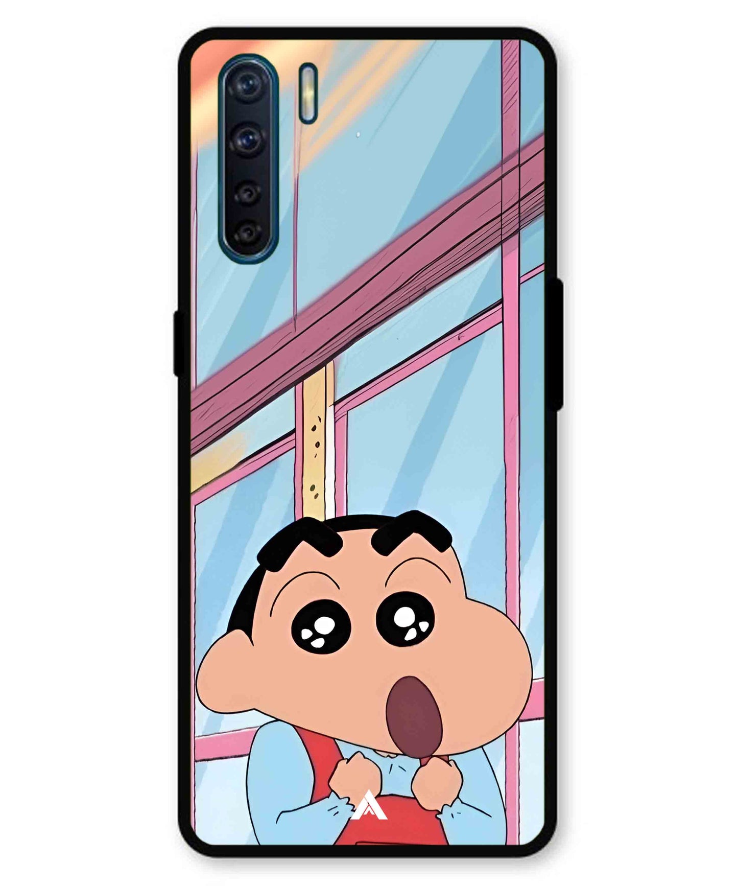 Shinchan Oouo Metal Back Cover Phone Case for Oppo A91