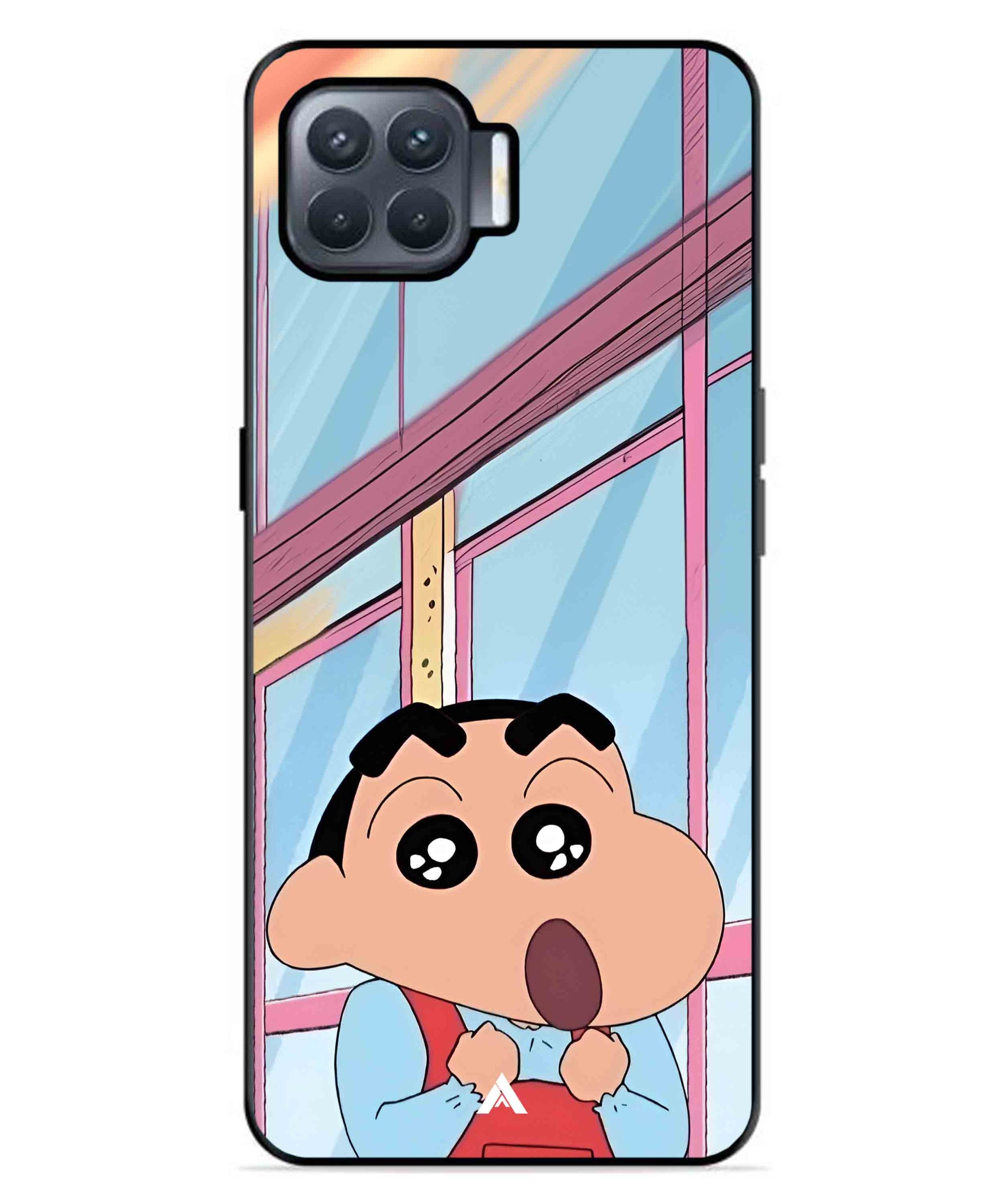 Shinchan Oouo Metal Back Cover Phone Case for Oppo F17 Pro