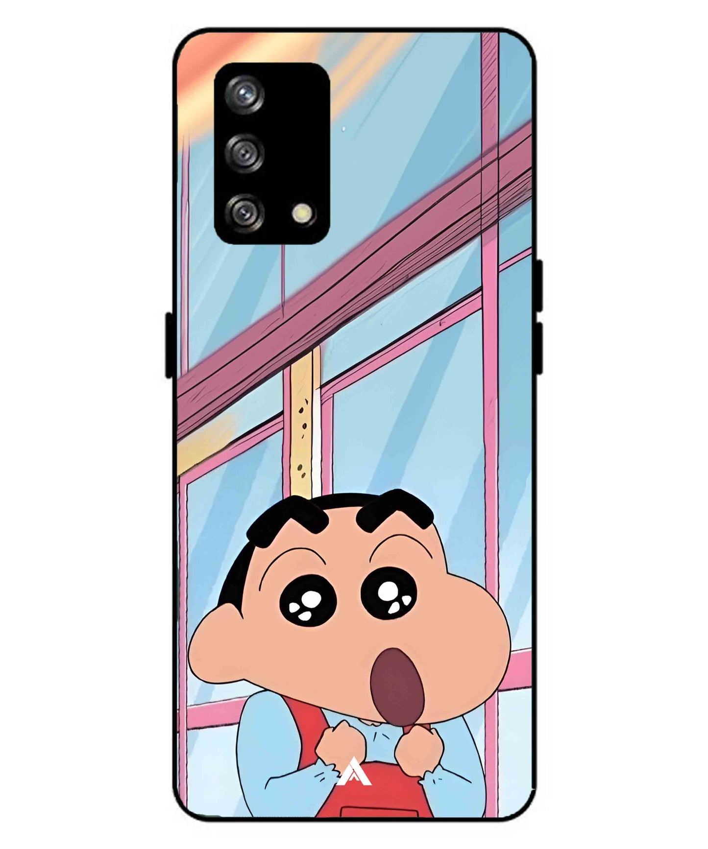 Shinchan Oouo Metal Back Cover Phone Case for Oppo F19