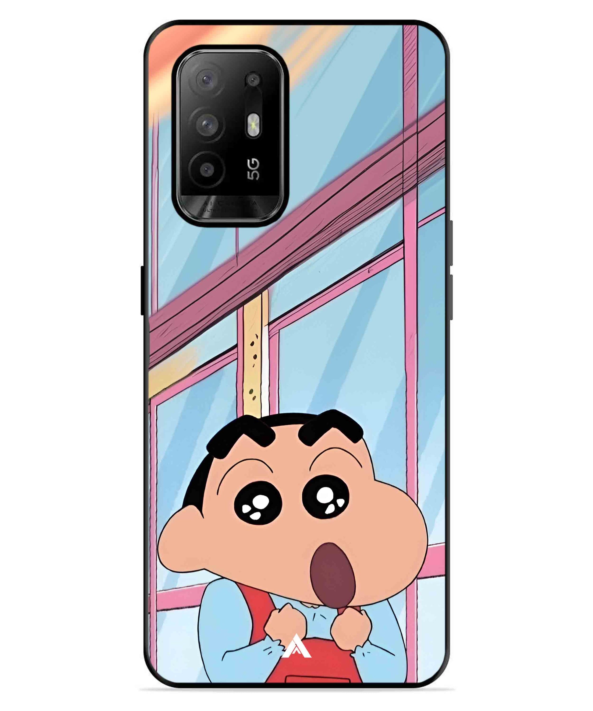 Shinchan Oouo Metal Back Cover Phone Case for Oppo F19 Pro Plus