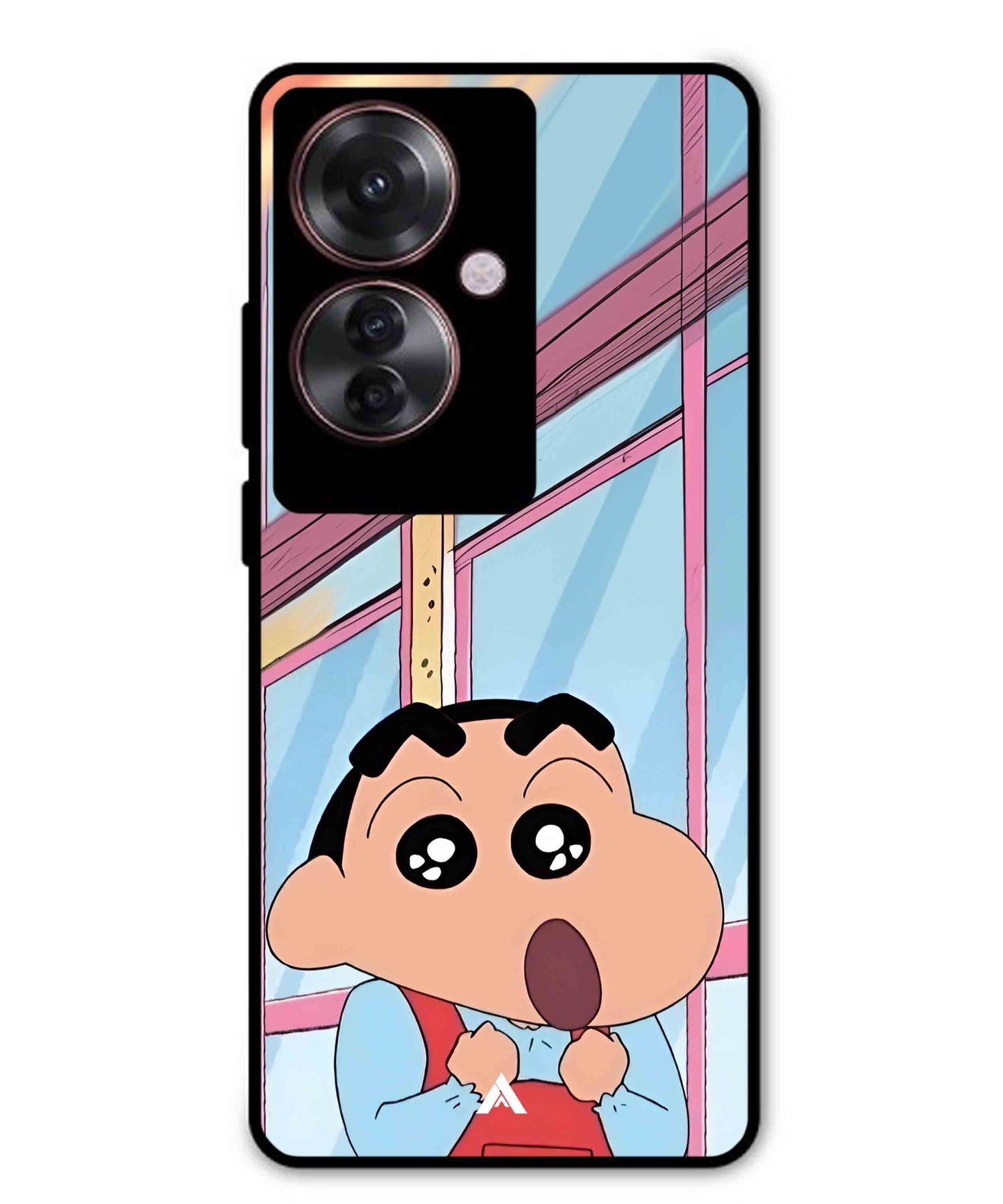 Shinchan Oouo Metal Back Cover Phone Case for Oppo F25 Pro