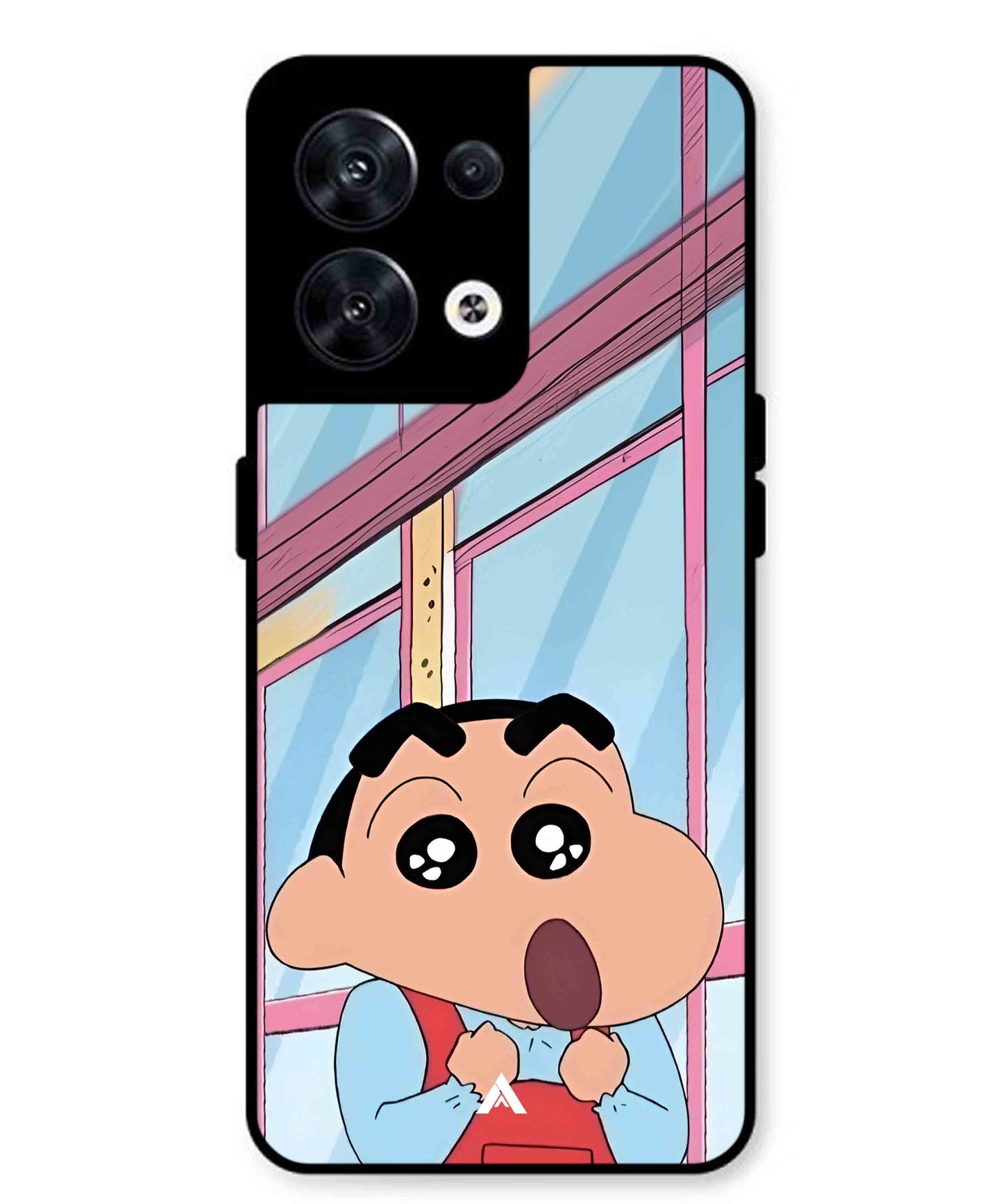 Shinchan Oouo Metal Back Cover Phone Case for Oppo Reno 10