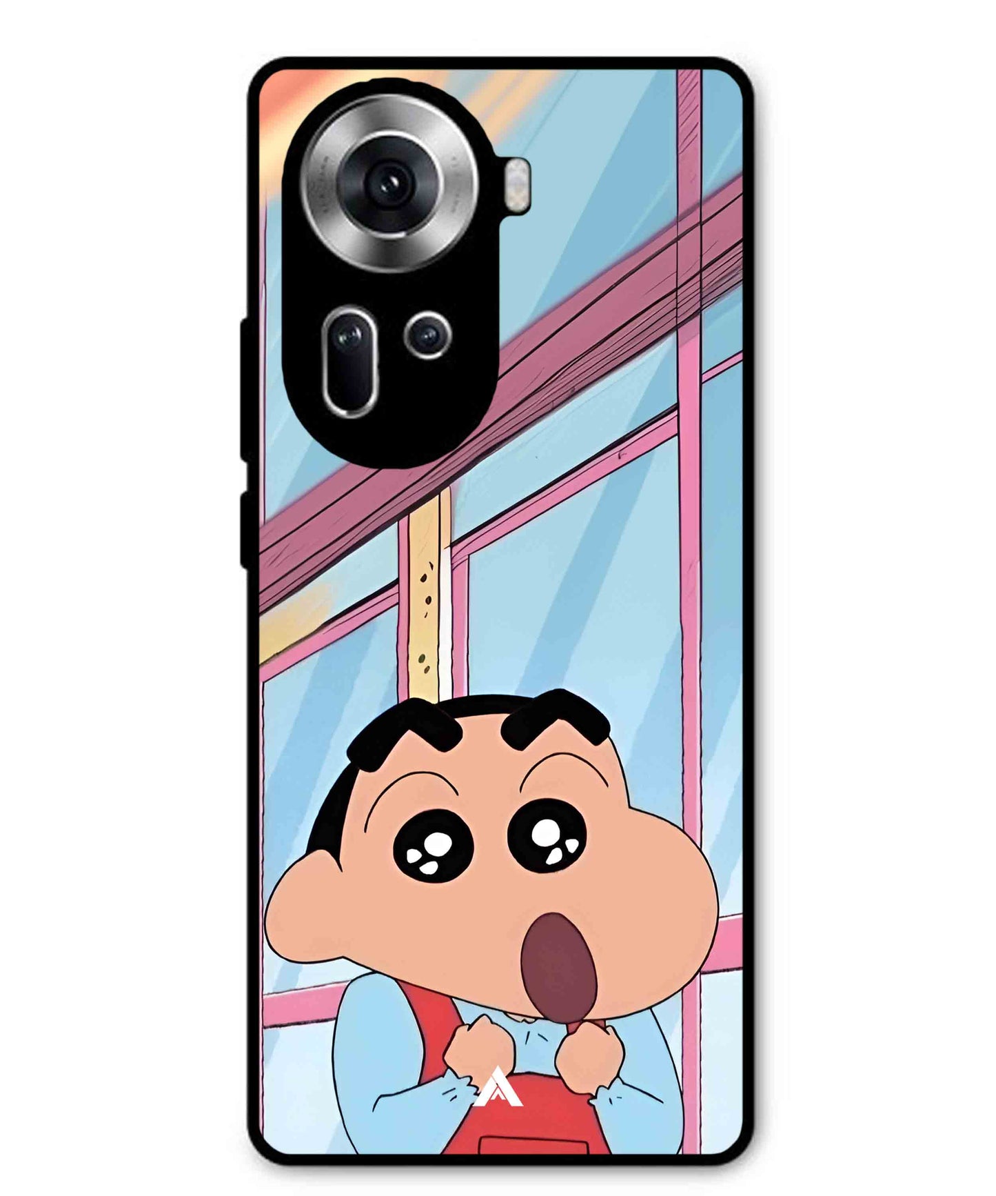 Shinchan Oouo Metal Back Cover Phone Case for Oppo Reno 11