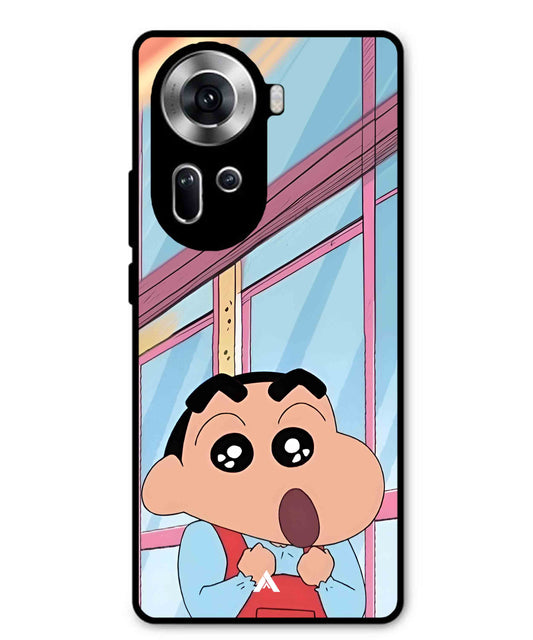 Shinchan Oouo Metal Back Cover Phone Case for Oppo Reno 11