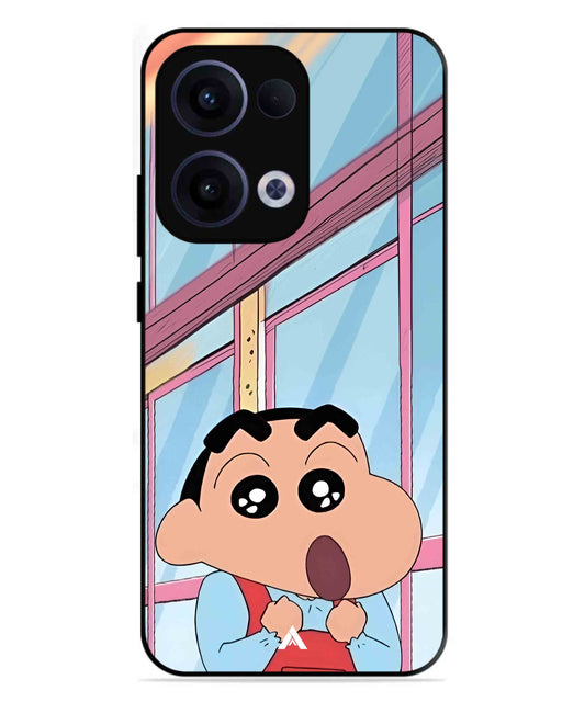 Shinchan Oouo Metal Back Cover Phone Case for Oppo Reno 13