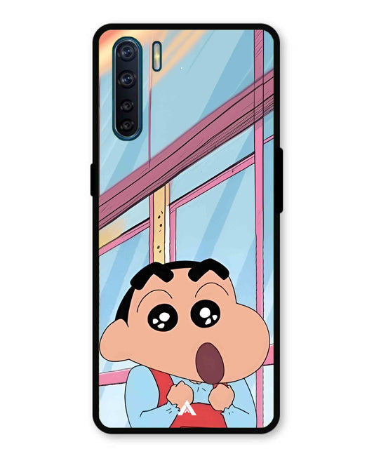Shinchan Oouo Metal Back Cover Phone Case for Oppo Reno 3