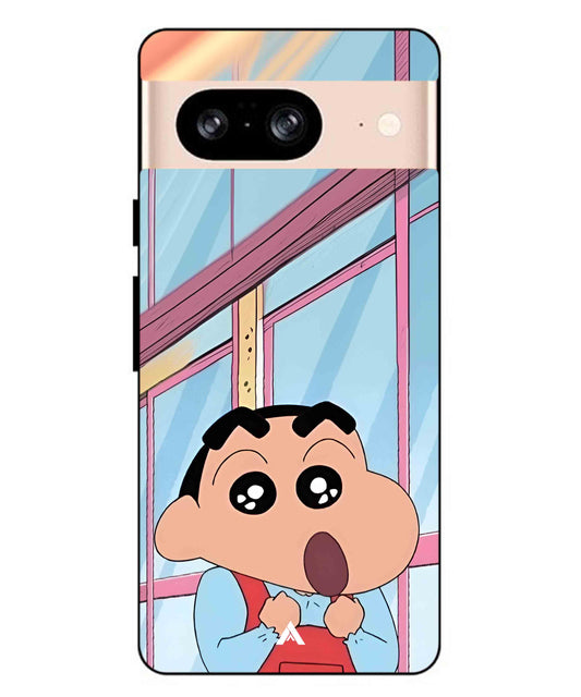 Shinchan Oouo Metal Back Cover Phone Case for Pixel 8