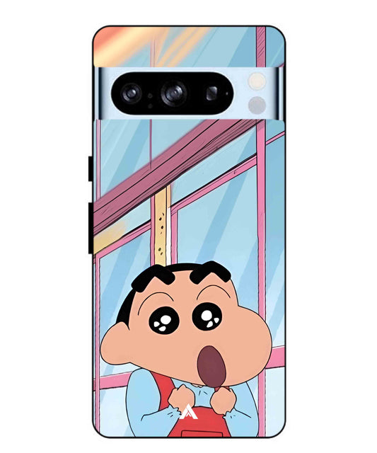 Shinchan Oouo Metal Back Cover Phone Case for Pixel 8 Pro