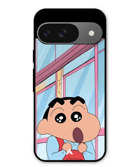 Shinchan Oouo Metal Back Cover Phone Case for Pixel 9