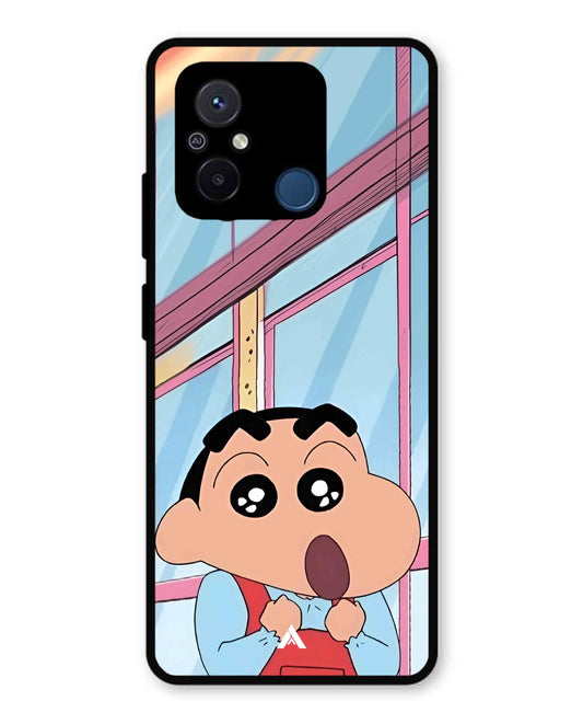 Shinchan Oouo Metal Back Cover Phone Case for Poco C55
