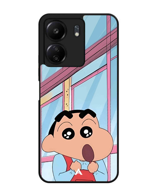 Shinchan Oouo Metal Back Cover Phone Case for Poco C65