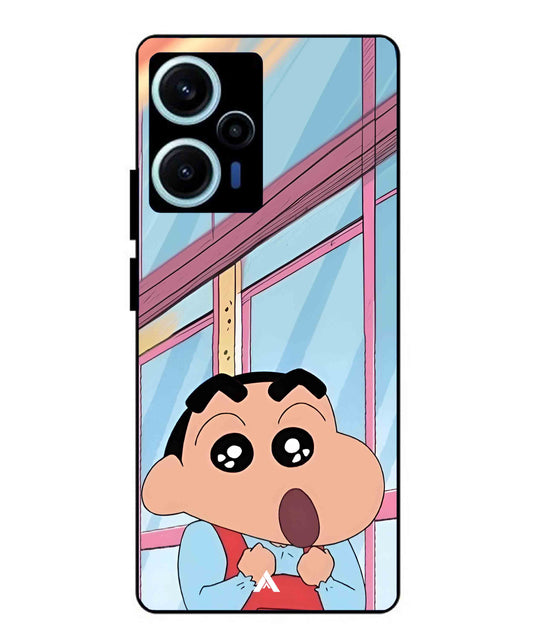 Shinchan Oouo Metal Back Cover Phone Case for Poco F5
