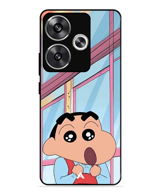 Shinchan Oouo Metal Back Cover Phone Case for Poco F6