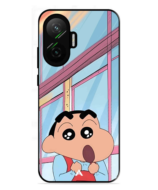 Shinchan Oouo Metal Back Cover Phone Case for Poco F7