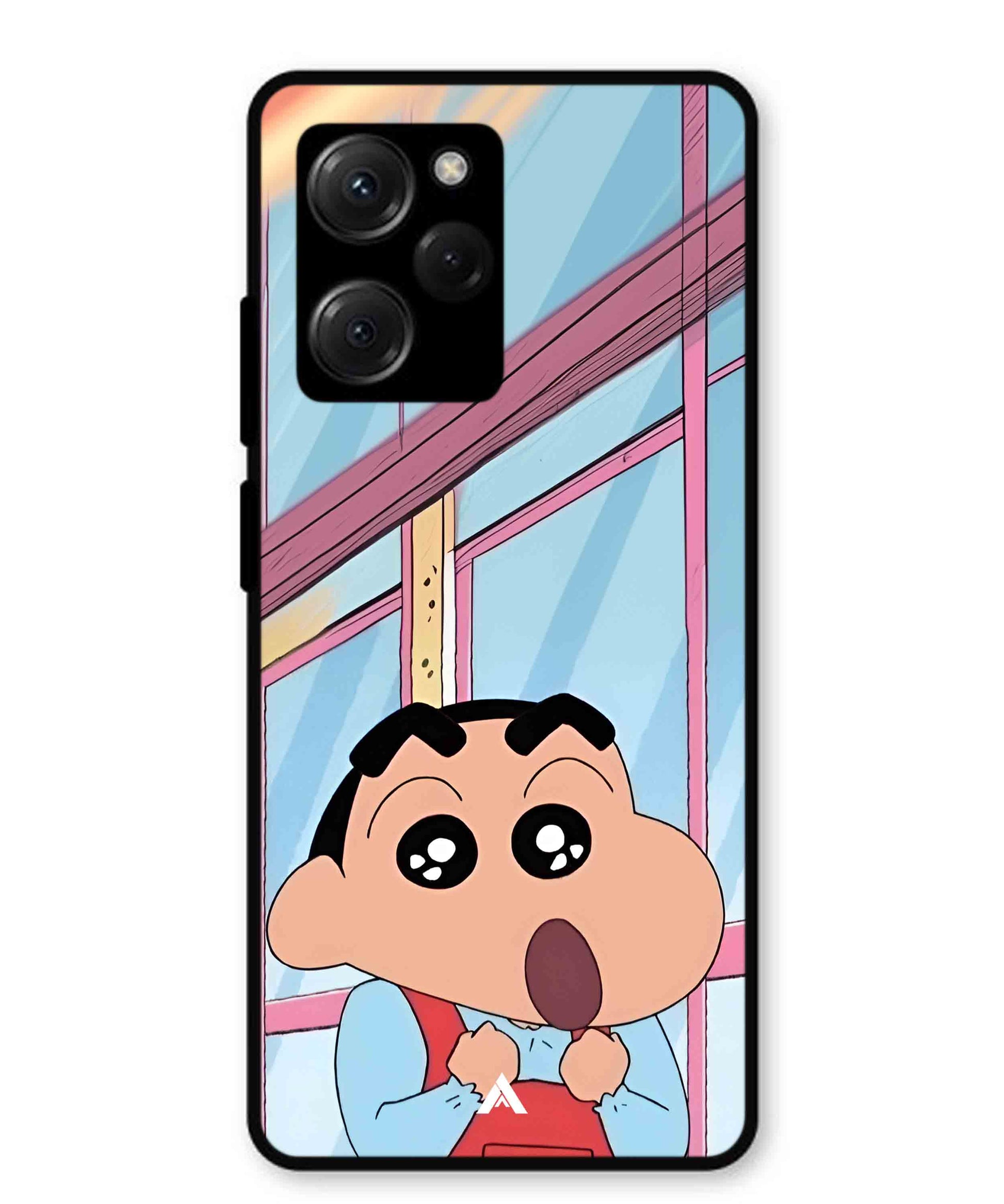 Shinchan Oouo Metal Back Cover Phone Case for Poco X5 Pro