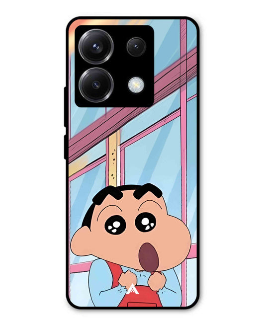 Shinchan Oouo Metal Back Cover Phone Case for Poco X6