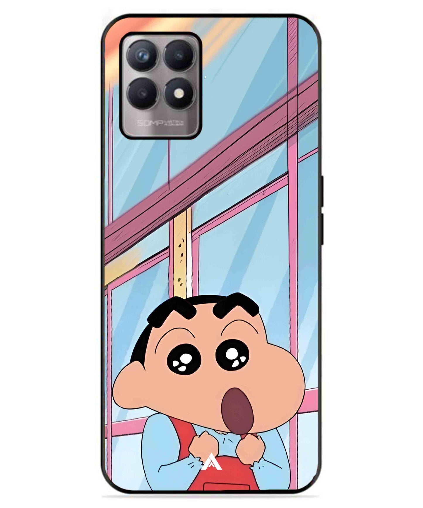 Shinchan Oouo Metal Back Cover Phone Case for Realme 8 4G