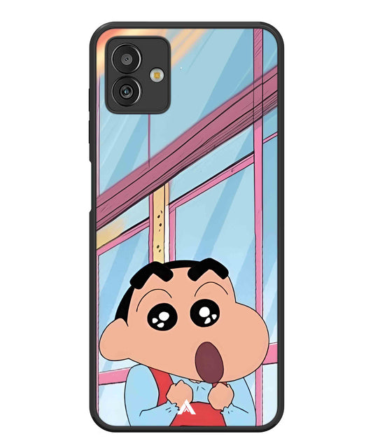Shinchan Oouo Metal Back Cover Phone Case for Samsugn Galaxy M13 5G