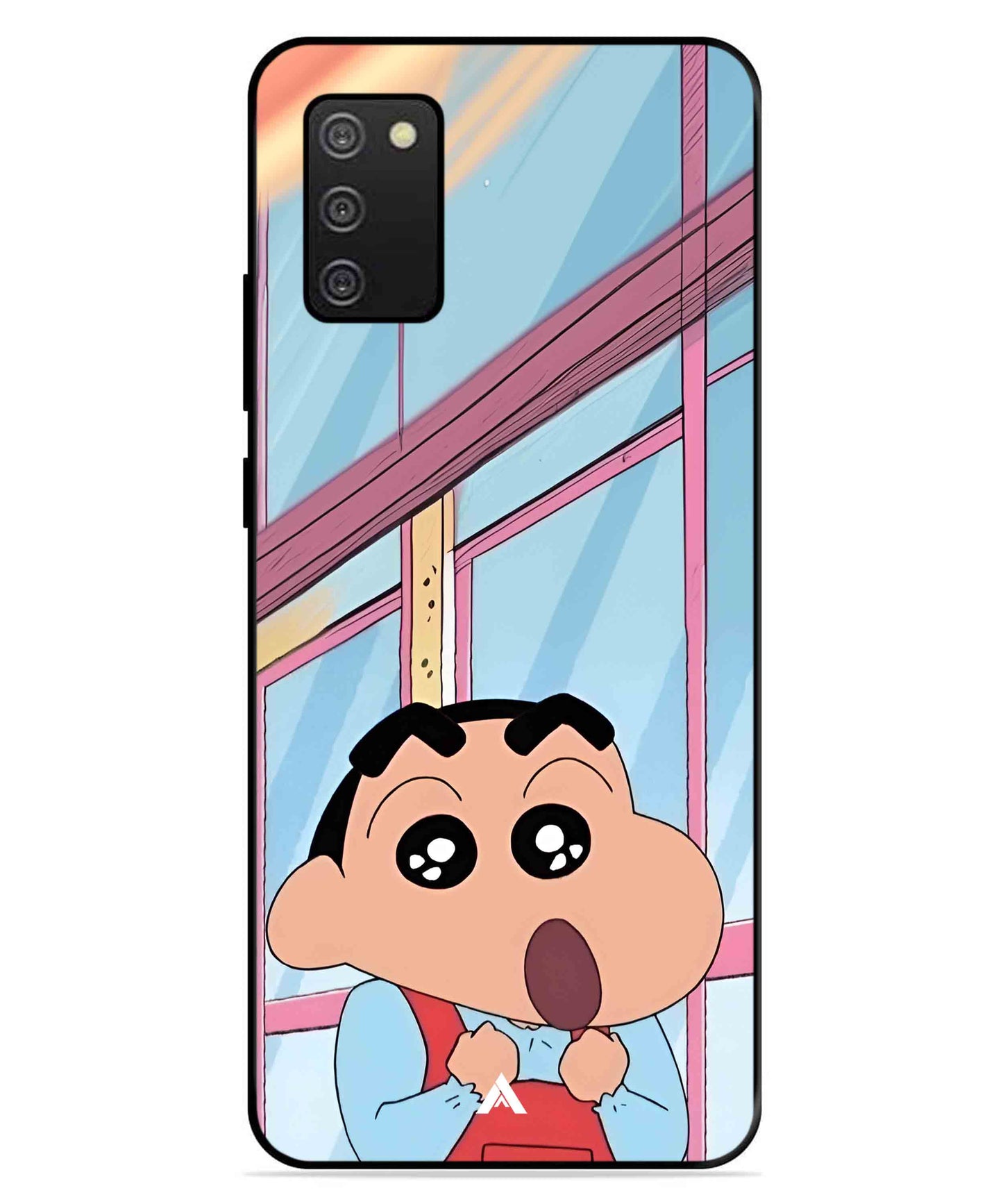 Shinchan Oouo Metal Back Cover Phone Case for Samsung Galaxy A03s