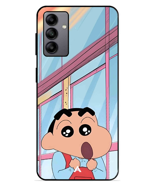 Shinchan Oouo Metal Back Cover Phone Case for Samsung Galaxy A04s