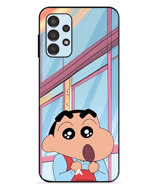 Shinchan Oouo Metal Back Cover Phone Case for Samsung Galaxy A13 4G