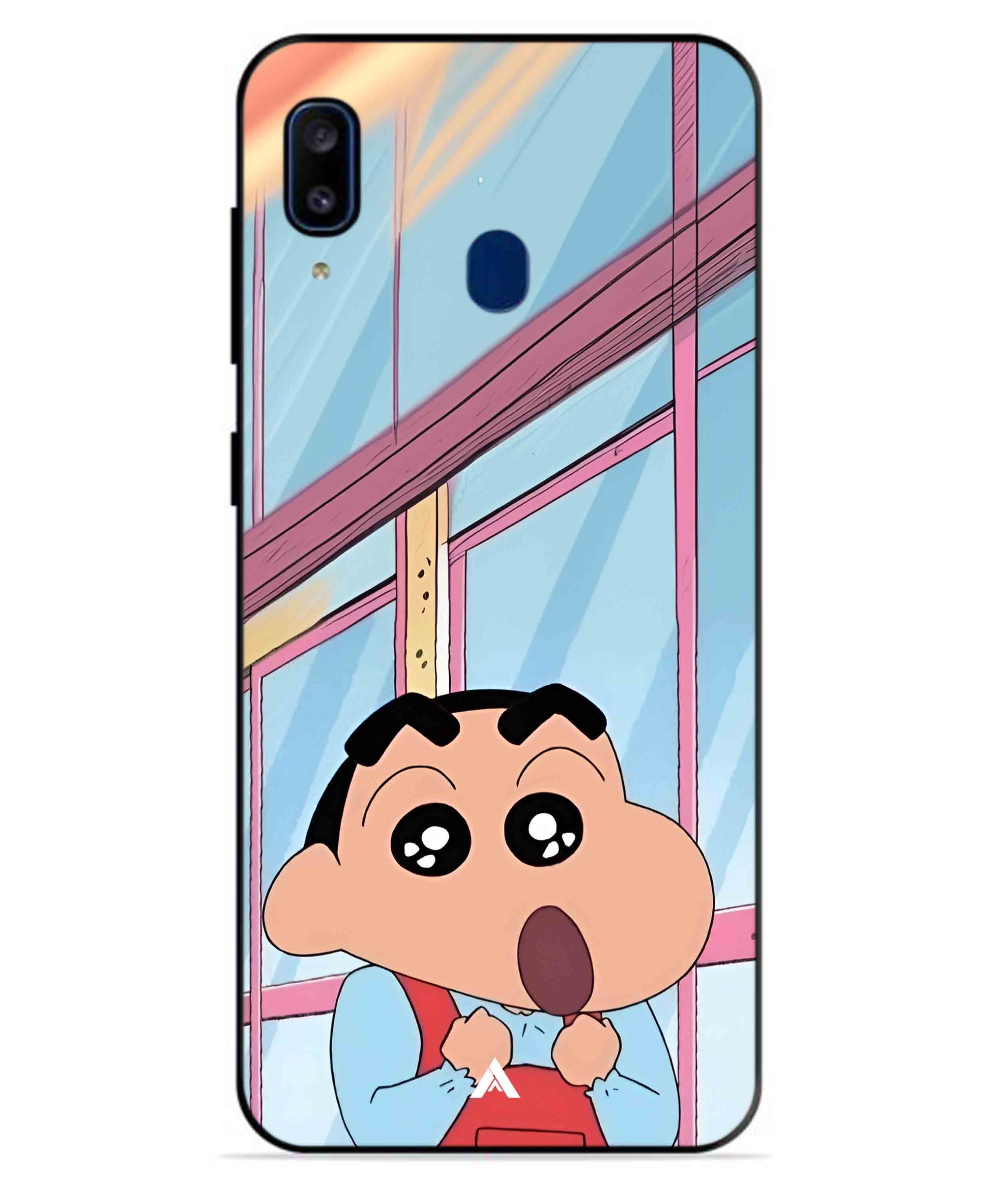 Shinchan Oouo Metal Back Cover Phone Case for Samsung Galaxy A20