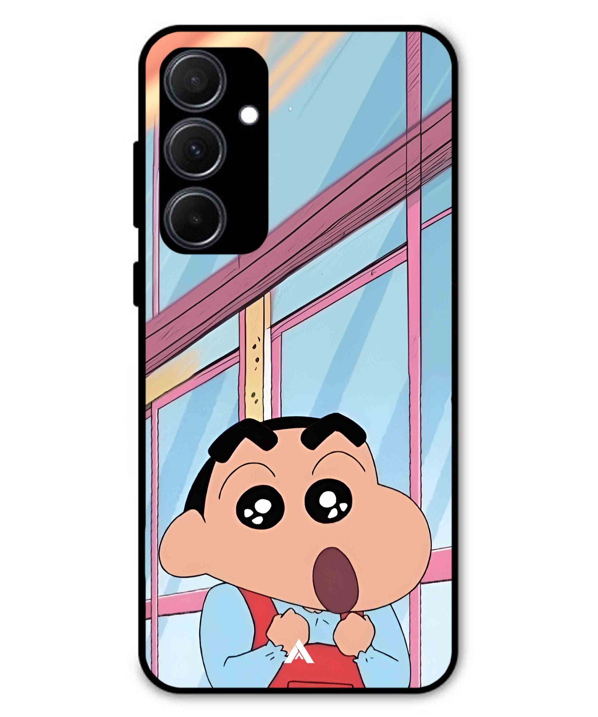 Shinchan Oouo Metal Back Cover Phone Case for Samsung Galaxy A35