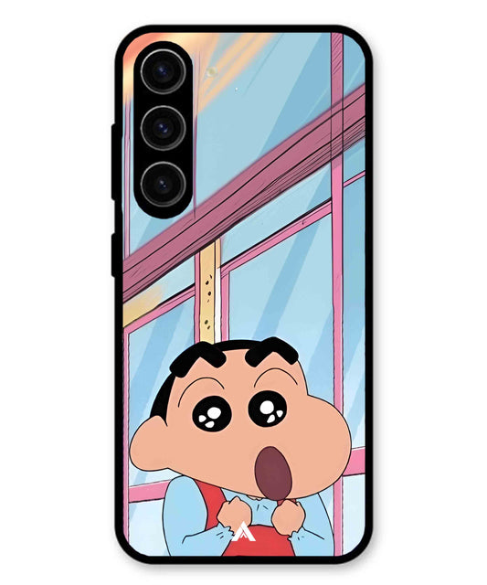 Shinchan Oouo Metal Back Cover Phone Case for Samsung Galaxy A36