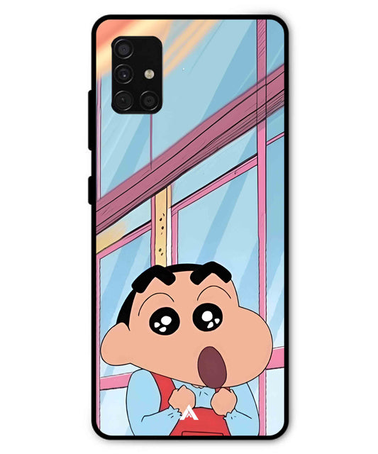 Shinchan Oouo Metal Back Cover Phone Case for Samsung Galaxy A51