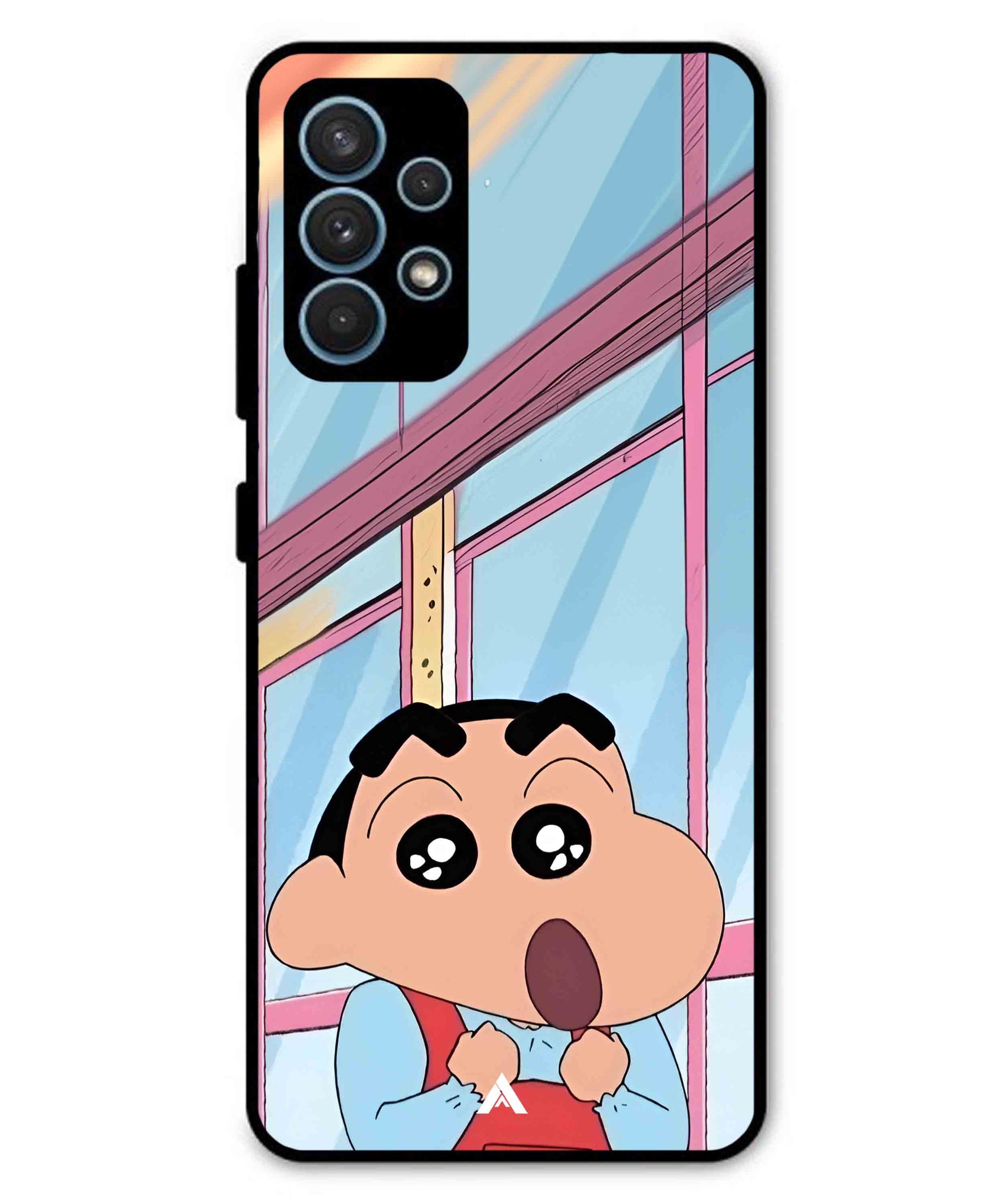 Shinchan Oouo Metal Back Cover Phone Case for Samsung Galaxy A52