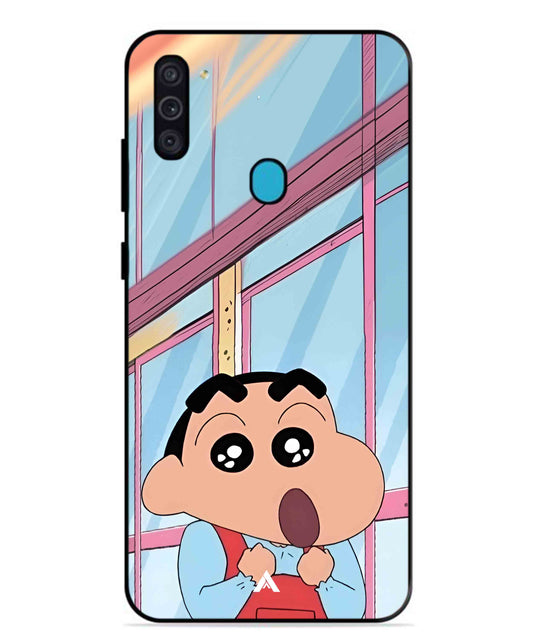 Shinchan Oouo Metal Back Cover Phone Case for Samsung Galaxy F11