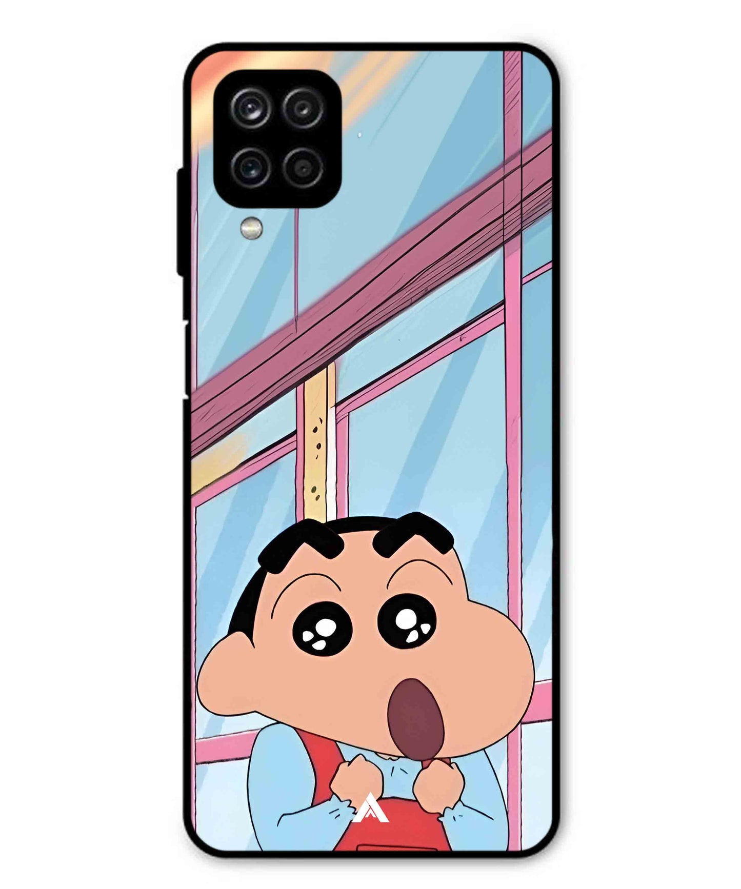 Shinchan Oouo Metal Back Cover Phone Case for Samsung Galaxy F12