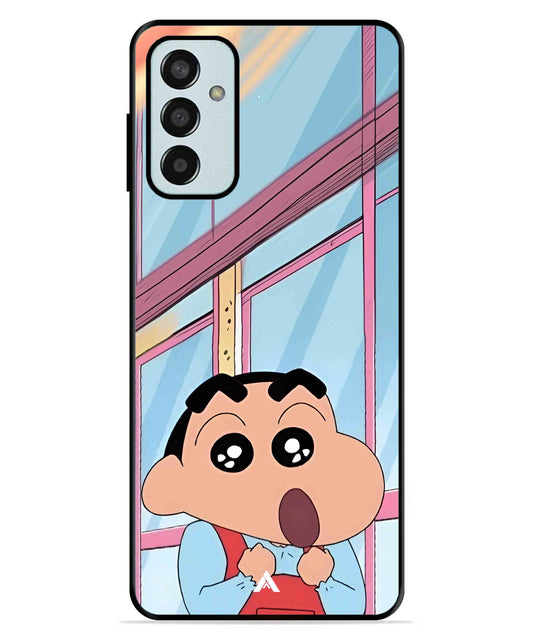 Shinchan Oouo Metal Back Cover Phone Case for Samsung Galaxy F13 4G