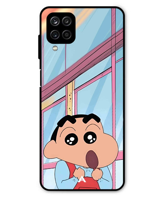 Shinchan Oouo Metal Back Cover Phone Case for Samsung Galaxy F22